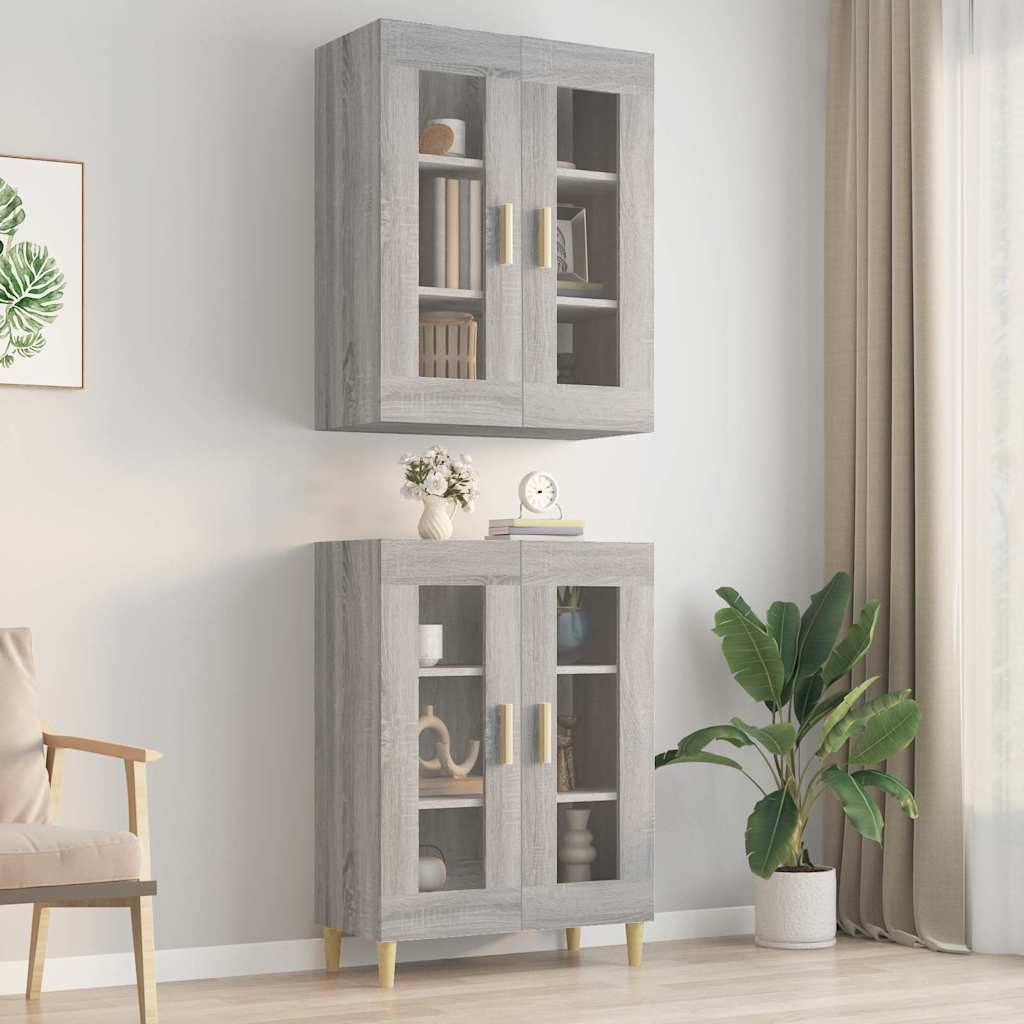 Hanging Wall Cabinet Grey Sonoma 69,5x34x90 cm