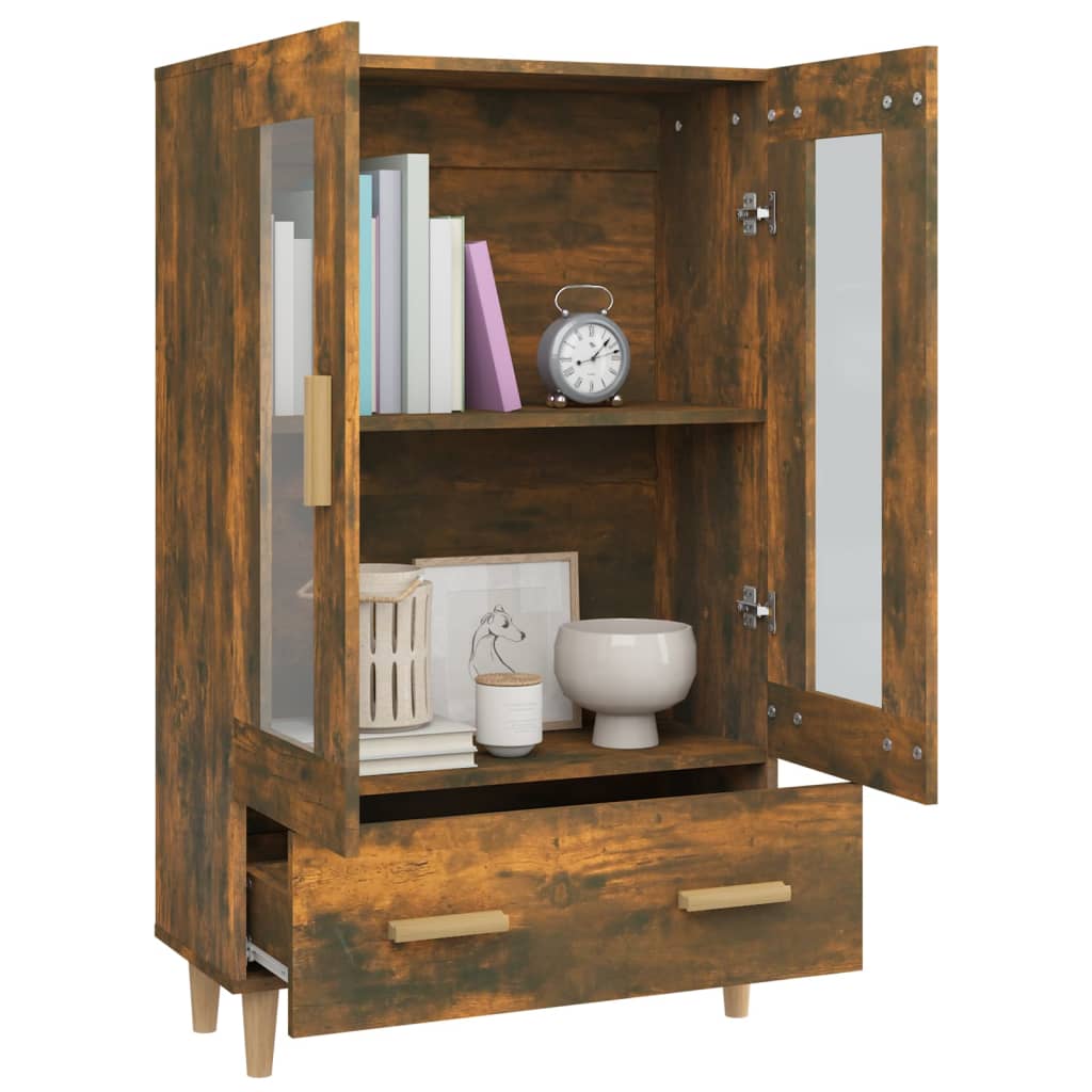 Highboard Smoked Oak 70x31x115 cm Engineered Wood