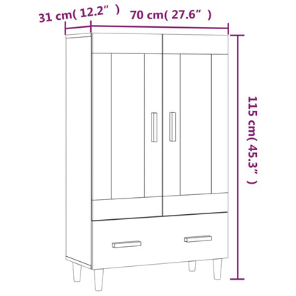 Highboard Smoked Oak 70x31x115 cm Engineered Wood