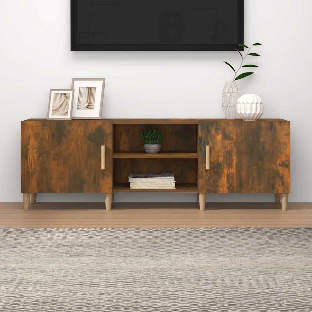 817501 vidaXL TV Cabinet Smoked Oak 150x30x50 cm Engineered Wood
