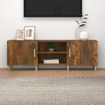 817501 vidaXL TV Cabinet Smoked Oak 150x30x50 cm Engineered Wood
