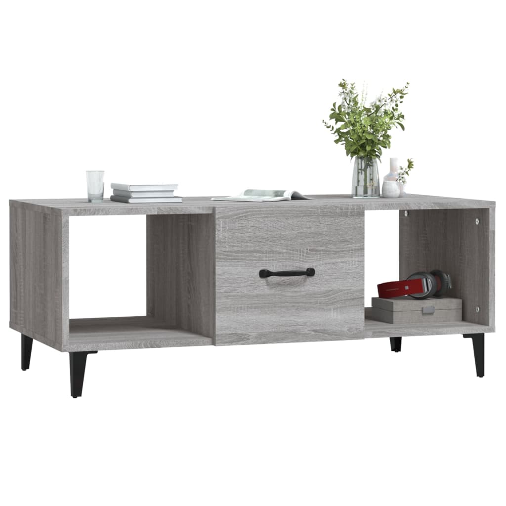 Coffee Table Grey Sonoma 102x50x40 cm Engineered Wood