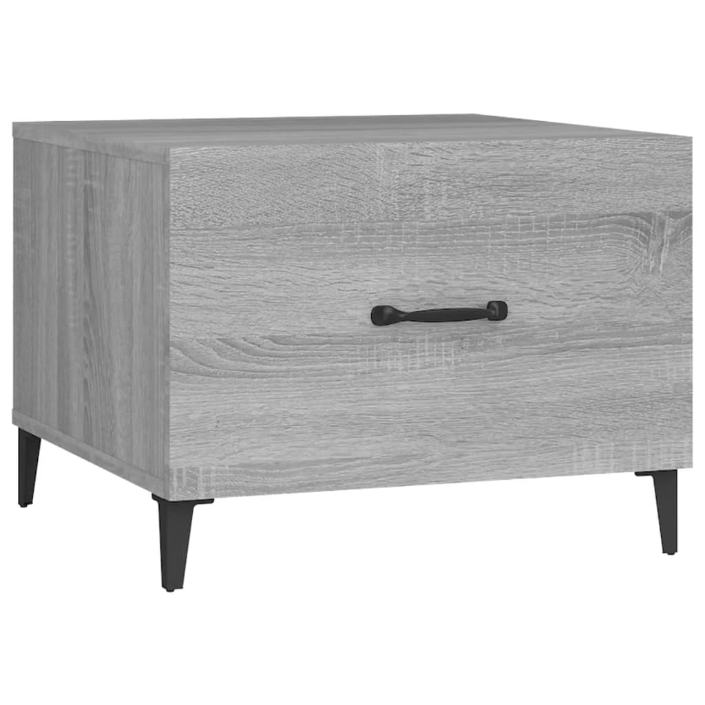 Coffee Table with Metal Legs Grey Sonoma 50x50x40 cm