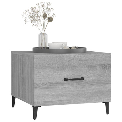 Coffee Table with Metal Legs Grey Sonoma 50x50x40 cm