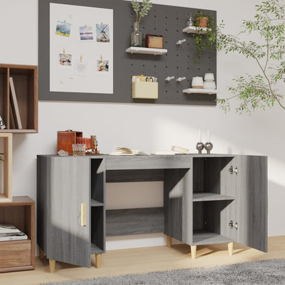 Desk Grey Sonoma 140x50x75 cm Engineered Wood