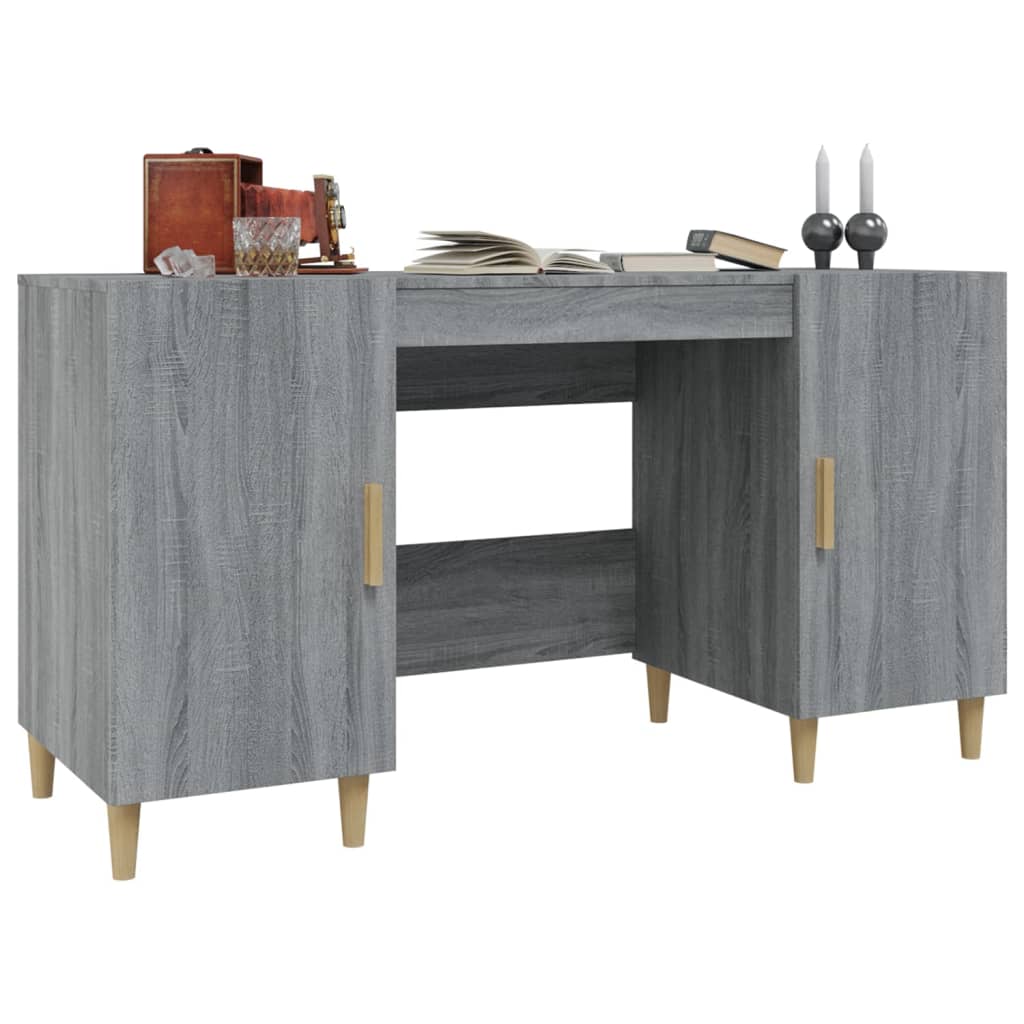 Desk Grey Sonoma 140x50x75 cm Engineered Wood