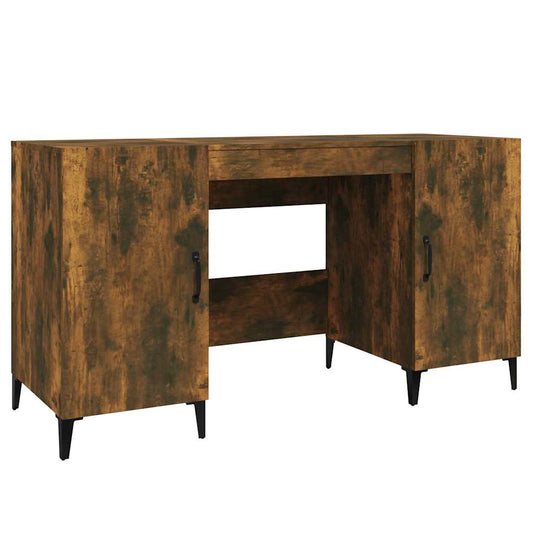 817552 vidaXL Desk Smoked Oak 140x50x75 cm Engineered Wood