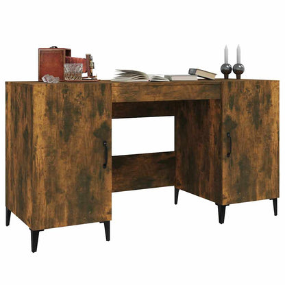 817552 vidaXL Desk Smoked Oak 140x50x75 cm Engineered Wood