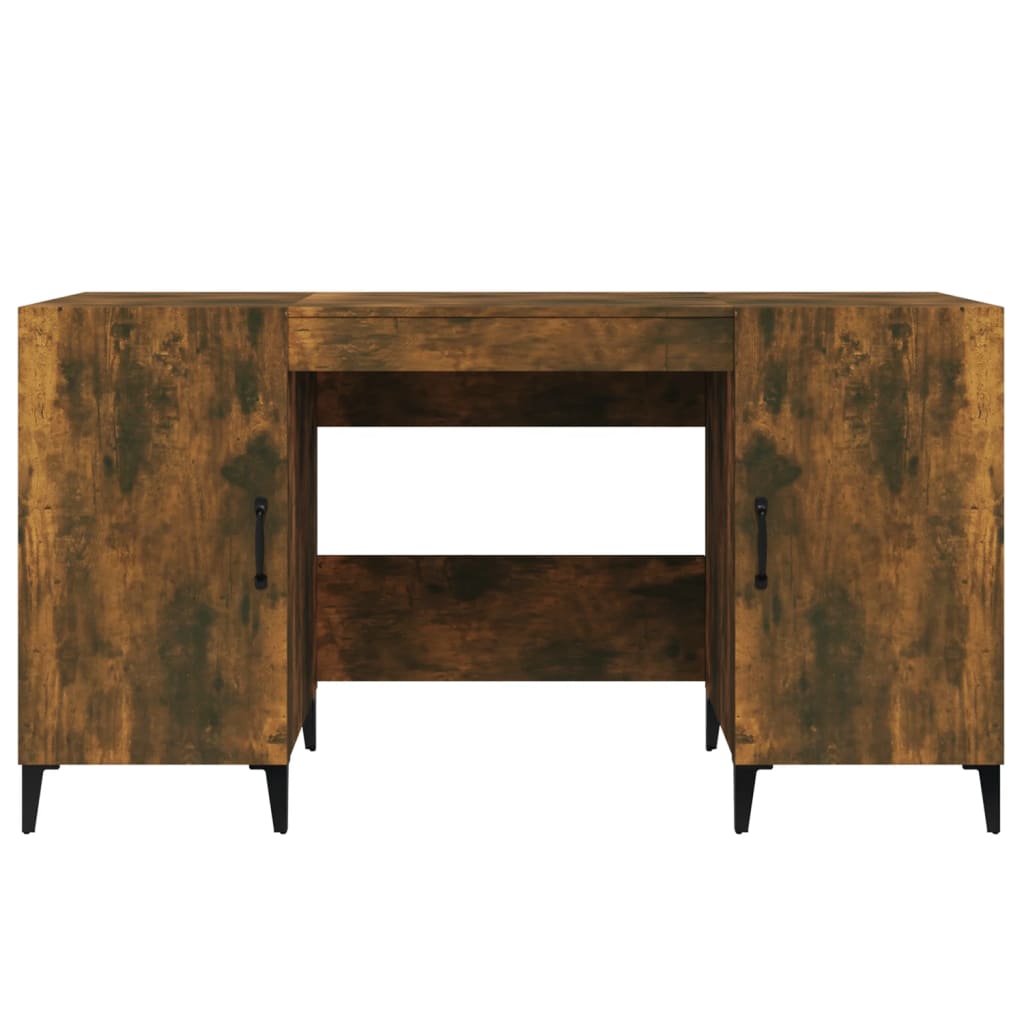 Desk Smoked Oak 140x50x75 cm Engineered Wood