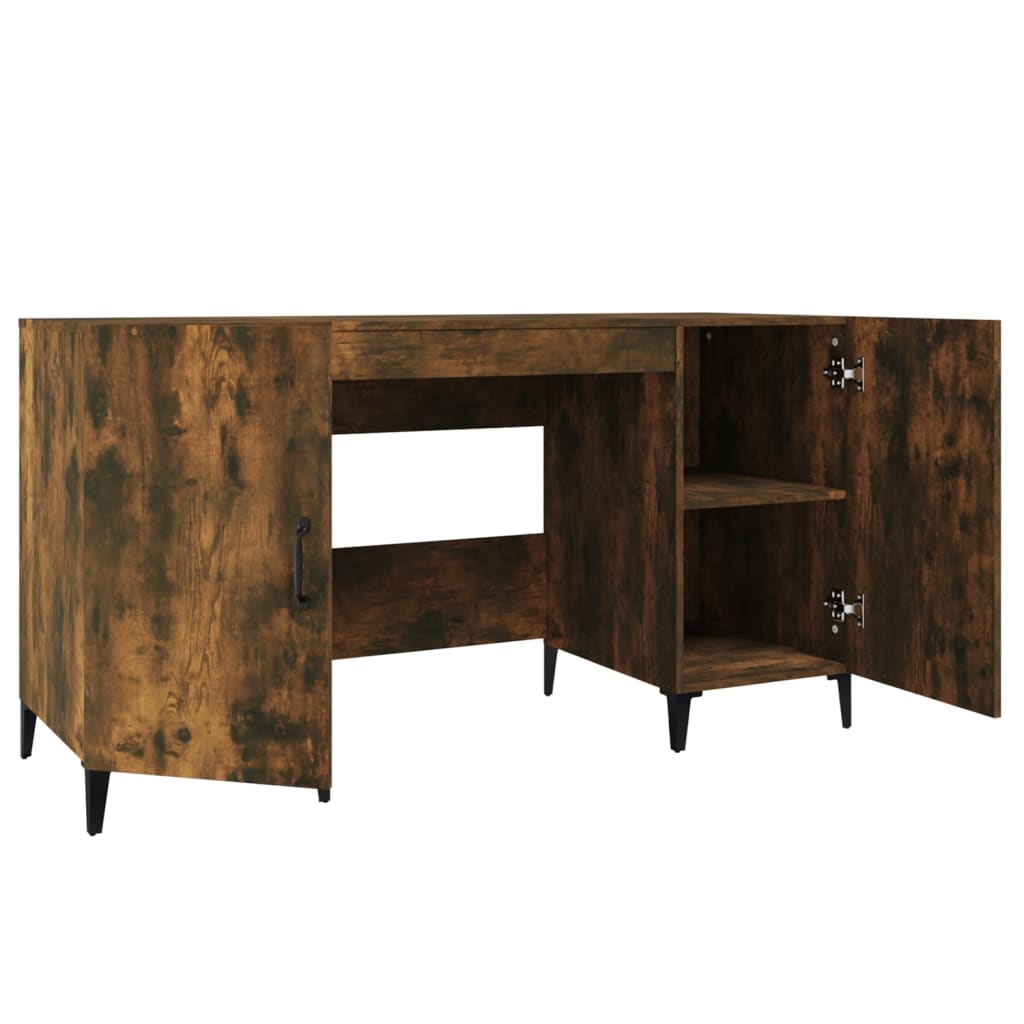 Desk Smoked Oak 140x50x75 cm Engineered Wood