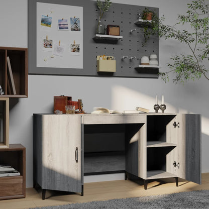 Desk Grey Sonoma 140x50x75 cm Engineered Wood