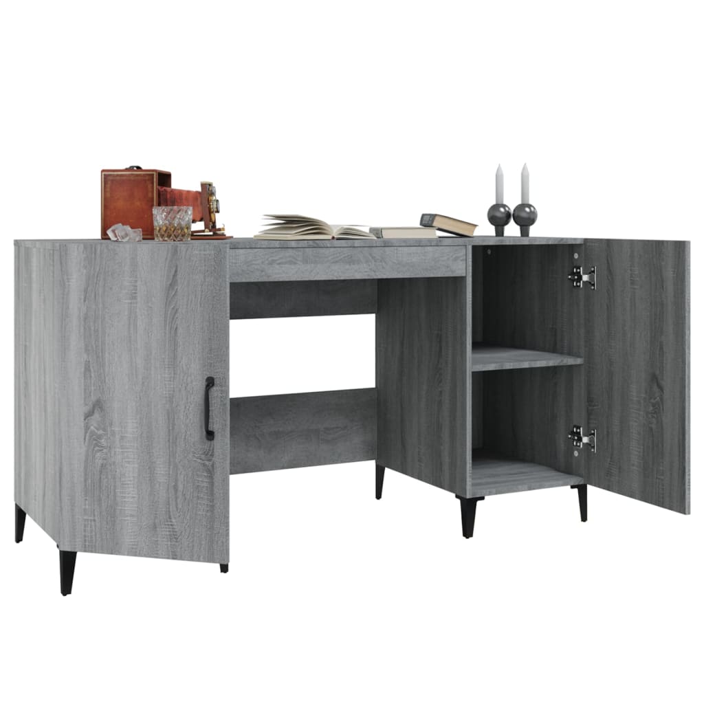 Desk Grey Sonoma 140x50x75 cm Engineered Wood