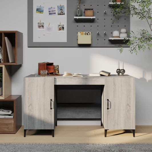 Desk Grey Sonoma 140x50x75 cm Engineered Wood