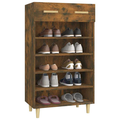 817555 vidaXL Shoe Cabinet Smoked Oak 60x35x105 cm Engineered Wood