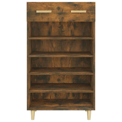 817555 vidaXL Shoe Cabinet Smoked Oak 60x35x105 cm Engineered Wood