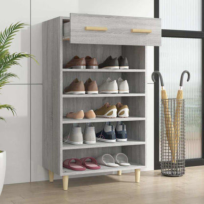 817556 vidaXL Shoe Cabinet Grey Sonoma 60x35x105 cm Engineered Wood