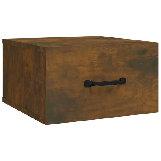 817579 vidaXL Wall-mounted Bedside Cabinet Smoked Oak 35x35x20 cm