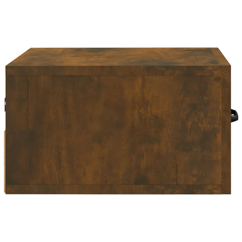 817579 vidaXL Wall-mounted Bedside Cabinet Smoked Oak 35x35x20 cm
