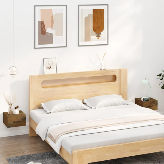 817580 vidaXL Wall-mounted Bedside Cabinets 2 pcs Smoked Oak 35x35x20 cm