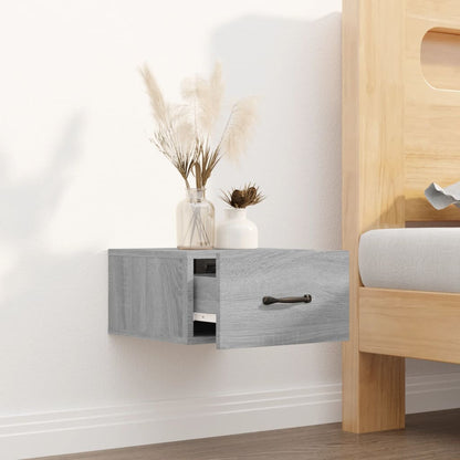 817581 vidaXL Wall-mounted Bedside Cabinet Grey Sonoma 35x35x20 cm
