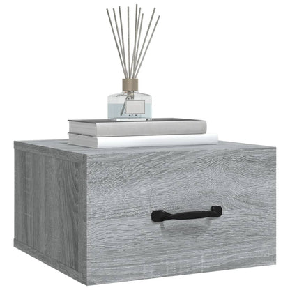 817581 vidaXL Wall-mounted Bedside Cabinet Grey Sonoma 35x35x20 cm