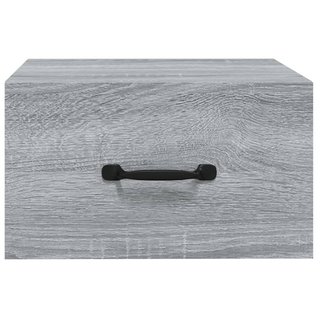 817581 vidaXL Wall-mounted Bedside Cabinet Grey Sonoma 35x35x20 cm
