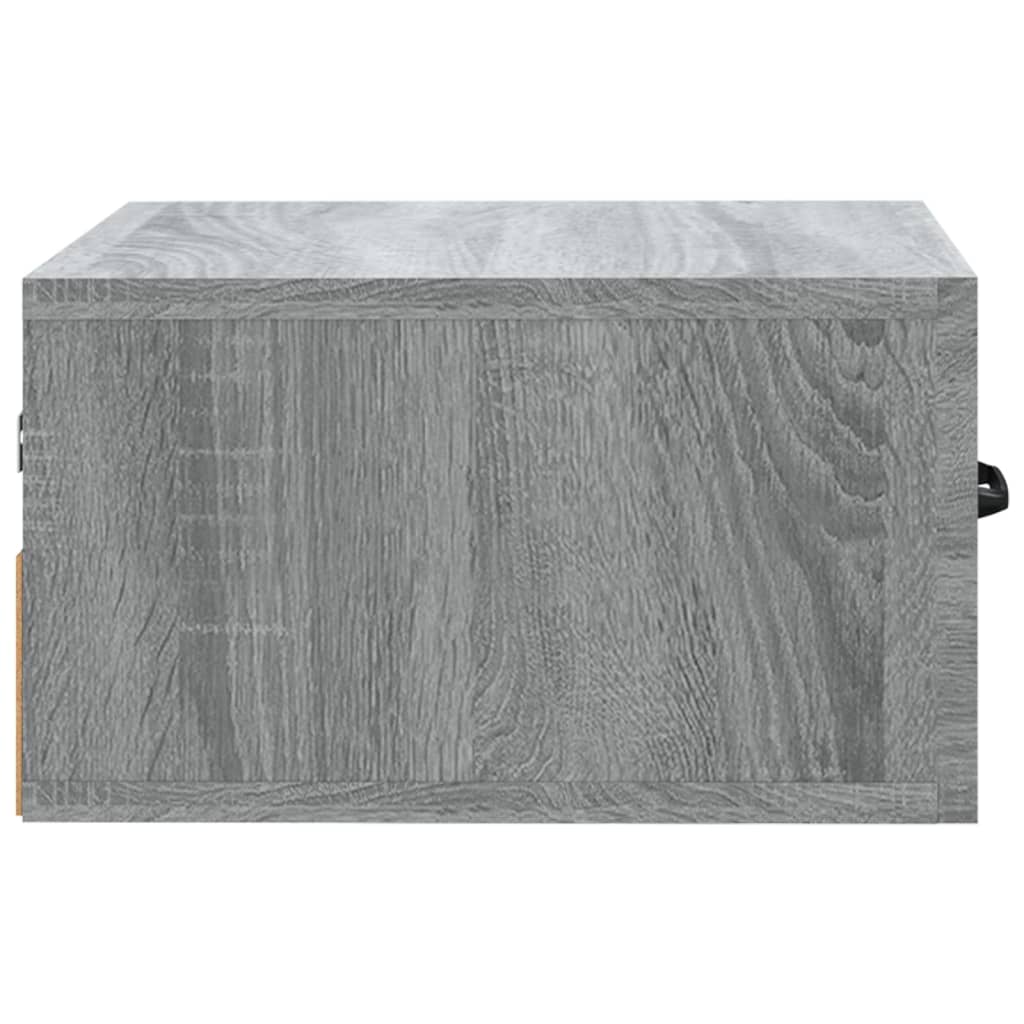 817581 vidaXL Wall-mounted Bedside Cabinet Grey Sonoma 35x35x20 cm