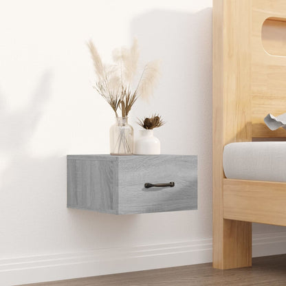 817581 vidaXL Wall-mounted Bedside Cabinet Grey Sonoma 35x35x20 cm