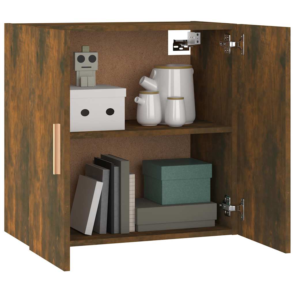 817591 vidaXL Wall Cabinet Smoked Oak 60x30x60 cm Engineered Wood