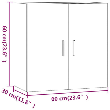 817591 vidaXL Wall Cabinet Smoked Oak 60x30x60 cm Engineered Wood
