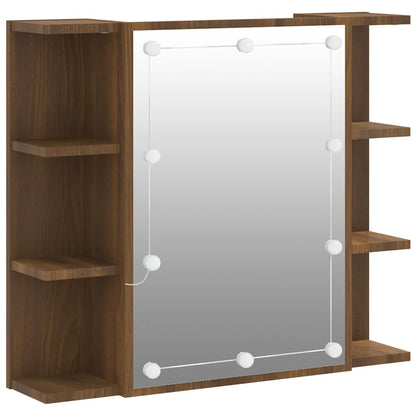 Mirror Cabinet | Brown Oak | Engineered wood | 70x16.5x60 cm
