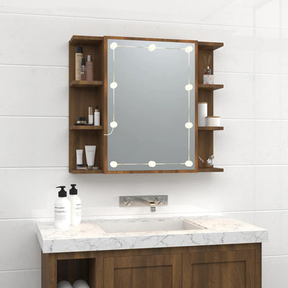 Mirror Cabinet | Brown Oak | Engineered wood | 70x16.5x60 cm