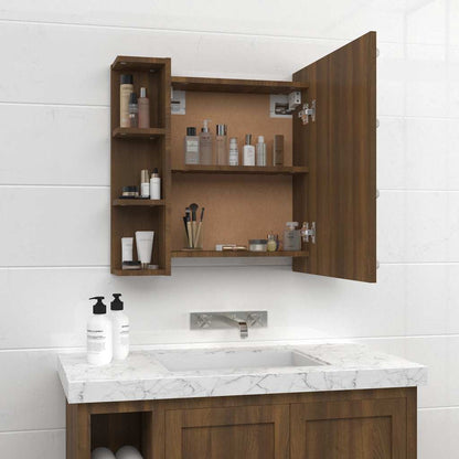 Mirror Cabinet | Brown Oak | Engineered wood | 70x16.5x60 cm