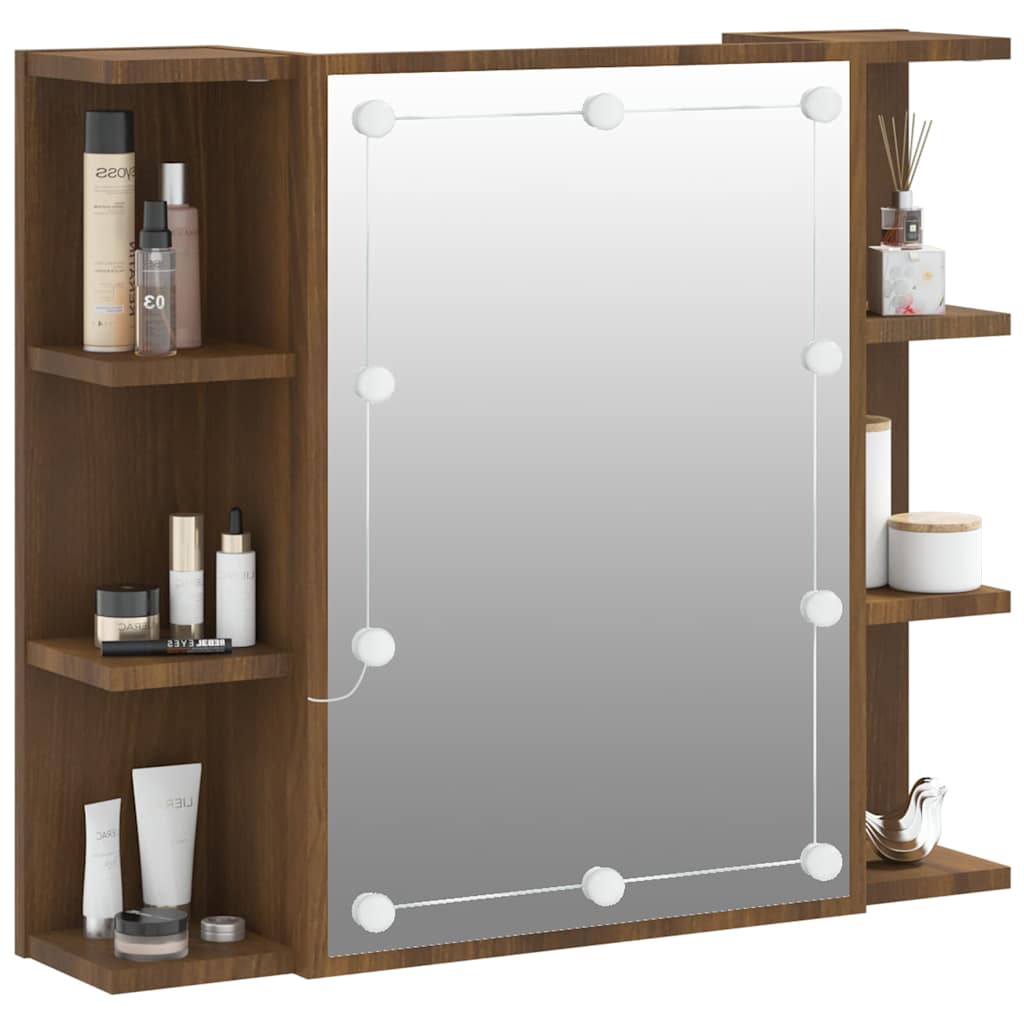 Mirror Cabinet | Brown Oak | Engineered wood | 70x16.5x60 cm