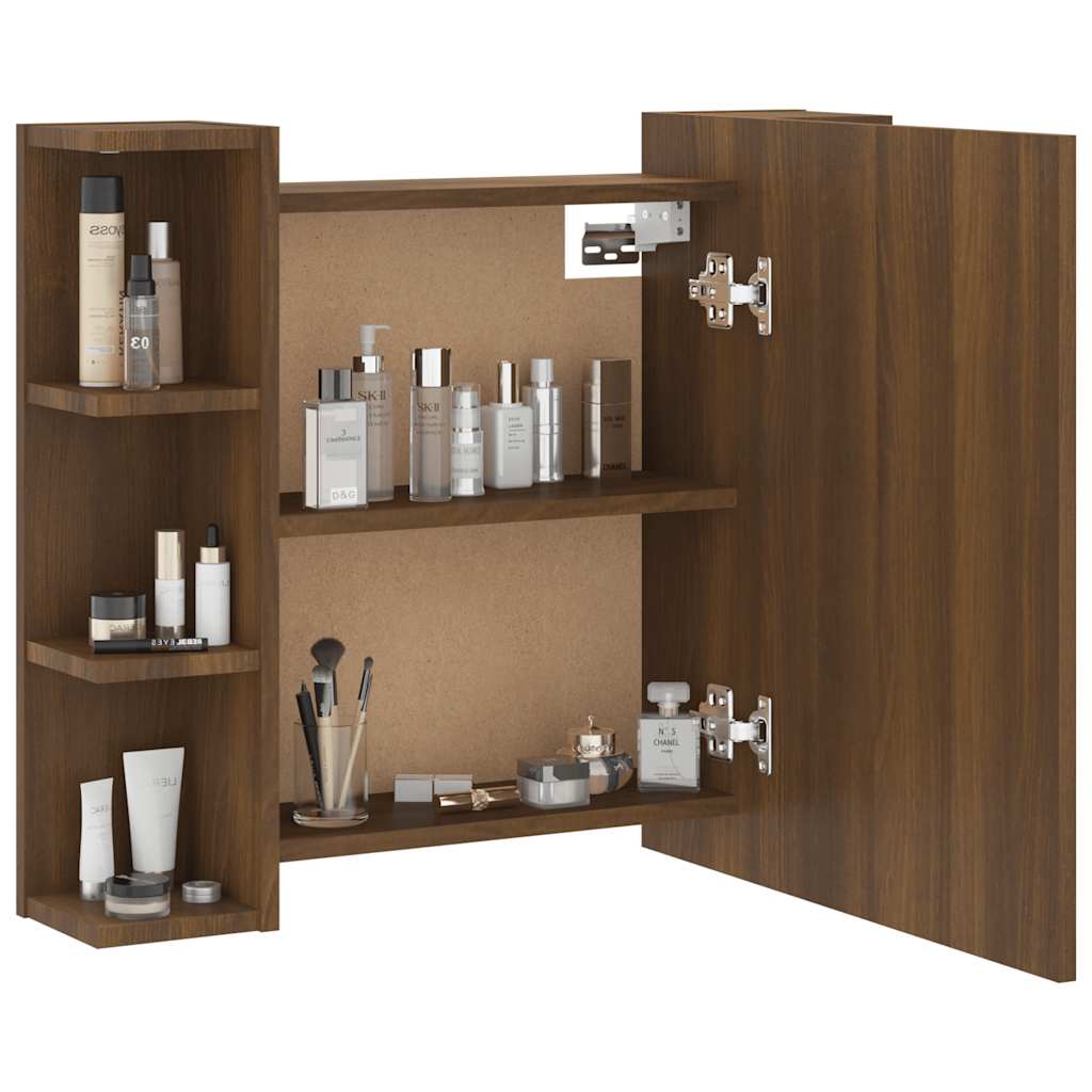 Mirror Cabinet | Brown Oak | Engineered wood | 70x16.5x60 cm