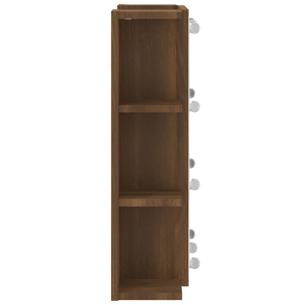 Mirror Cabinet | Brown Oak | Engineered wood | 70x16.5x60 cm