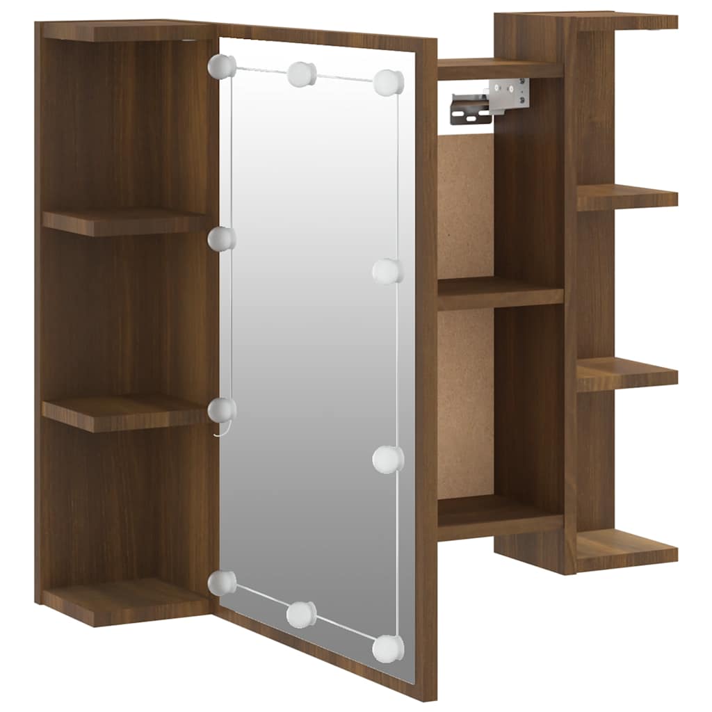 Mirror Cabinet | Brown Oak | Engineered wood | 70x16.5x60 cm