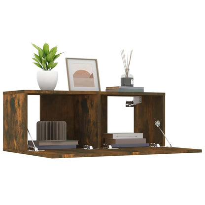 2 Piece TV Cabinet Set Smoked Oak 80x30x30 cm Engineered Wood