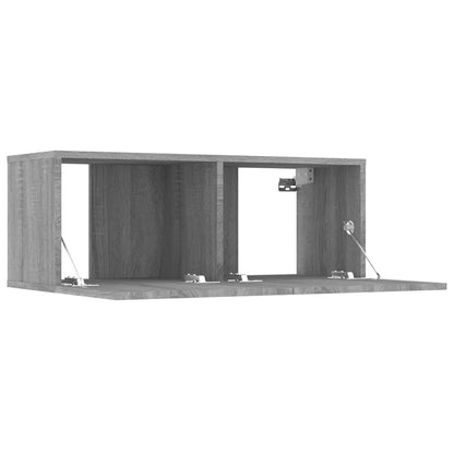 2 Piece TV Cabinet Set Grey Sonoma 80x30x30 cm Engineered Wood