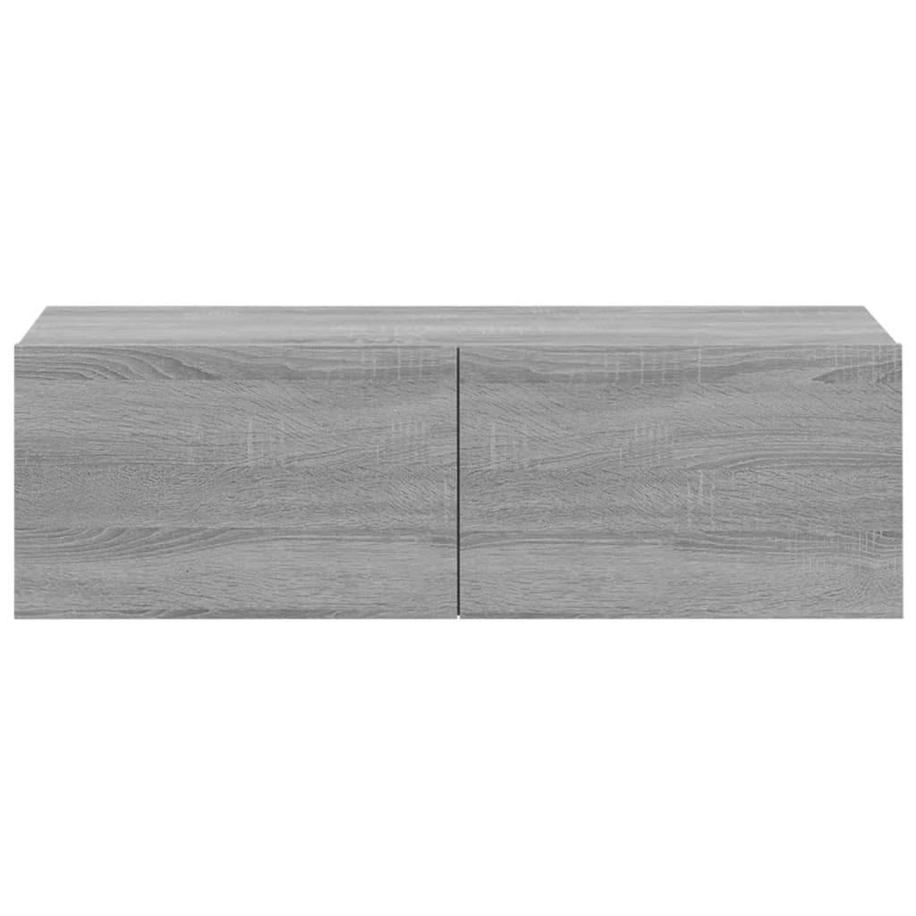 Wall TV Cabinets 2 pcs Grey Sonoma 100x30x30 cm Engineered Wood