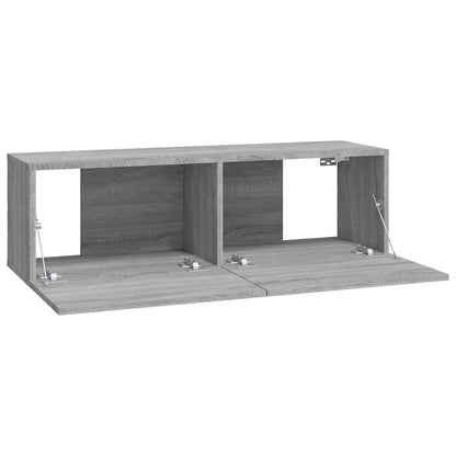2 Piece Wall-mounted TV Cabinet Set Grey Sonoma 100x30x30 cm Engineered Wood