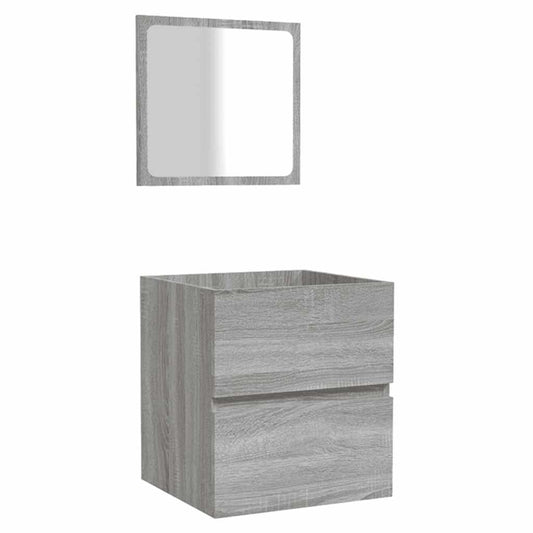 Bathroom Cabinet with Mirror Grey Sonoma Engineered Wood