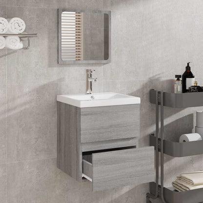 Bathroom Cabinet with Mirror Grey Sonoma Engineered Wood