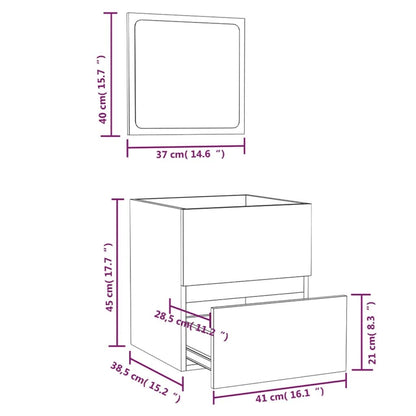 Bathroom Cabinet with Mirror Grey Sonoma Engineered Wood
