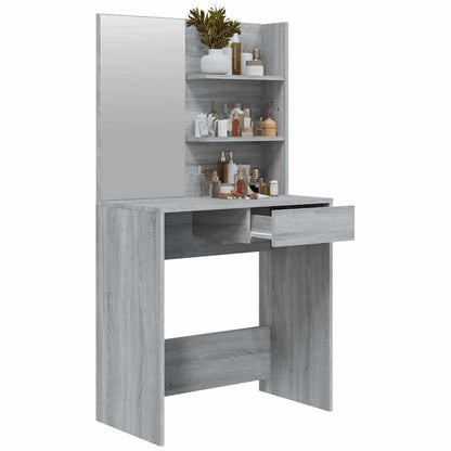 Dressing Table with Mirror Grey Sonoma 74,5x40x141 cm