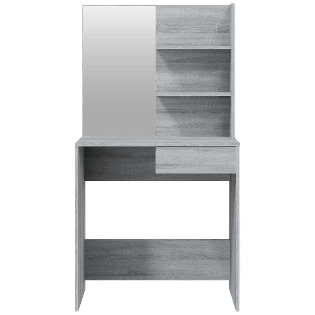 Dressing Table with Mirror Grey Sonoma 74,5x40x141 cm