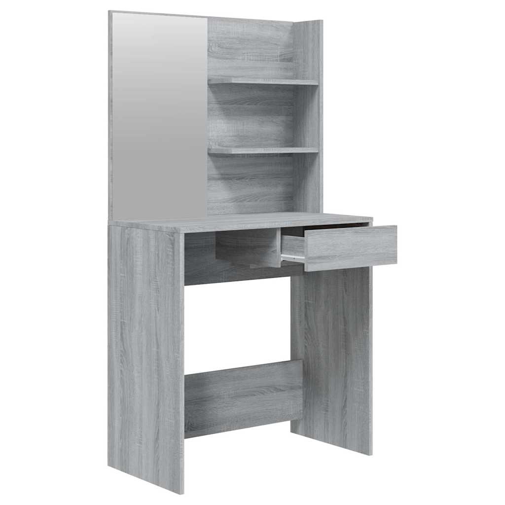 Dressing Table with Mirror Grey Sonoma 74,5x40x141 cm