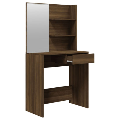 Dressing Table with Mirror Brown Oak 74.5x40x141 cm