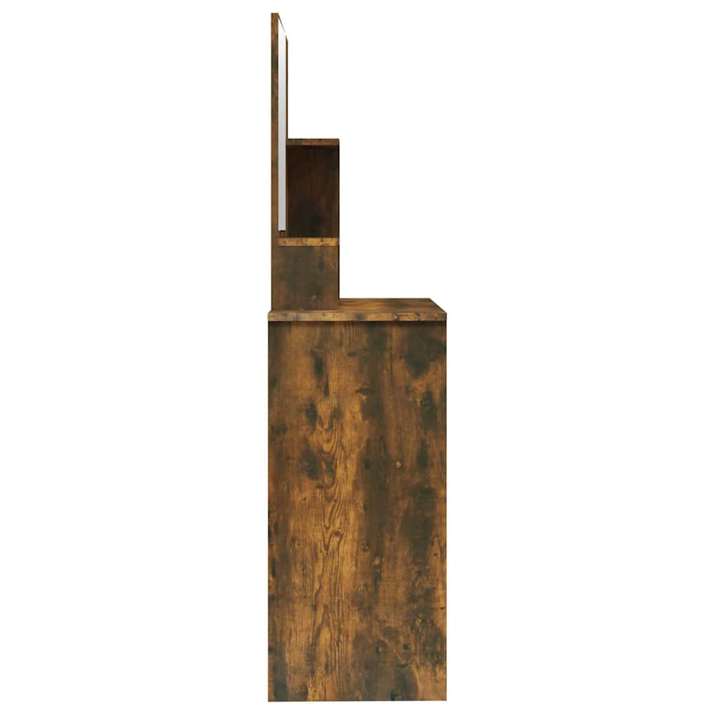 Dressing Table with Mirror Smoked Oak 86,5x35x136 cm