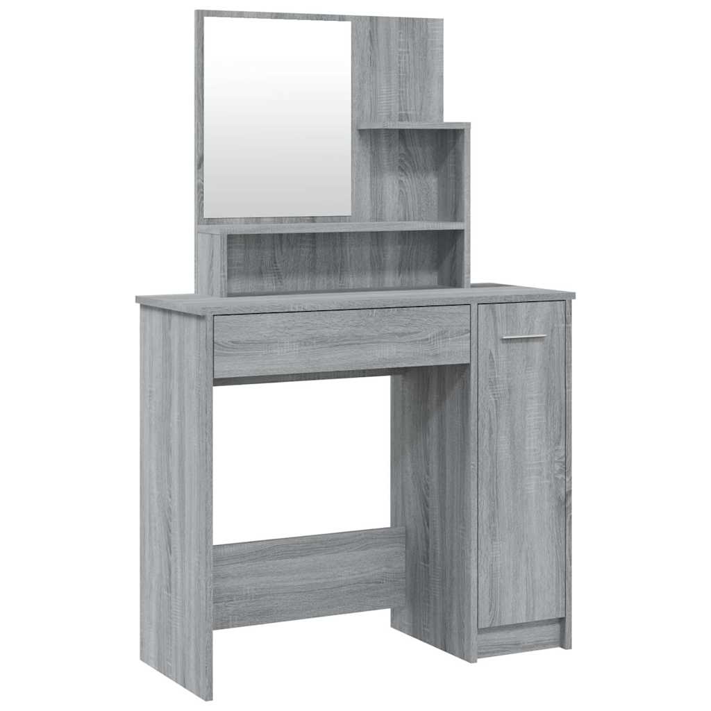 Dressing Table with Mirror Grey Sonoma 86,5x35x136 cm